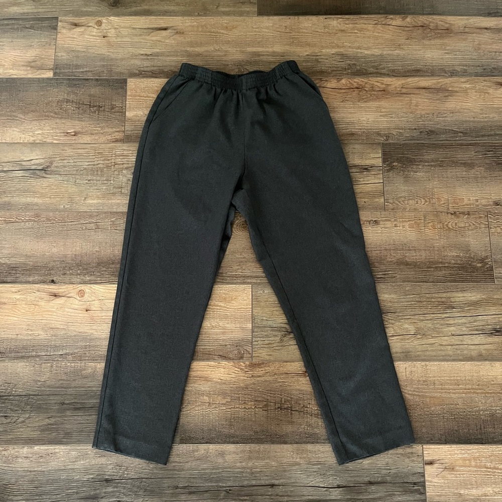 Tailored Trousers in Heather Charcoal with Elastic Waistband
